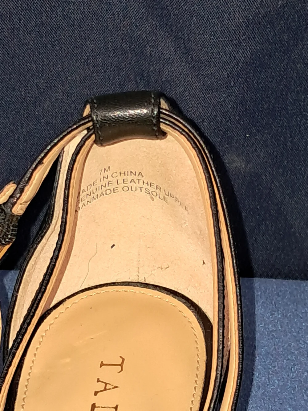 Talbots Black and Tan Leather Wedge Sandals